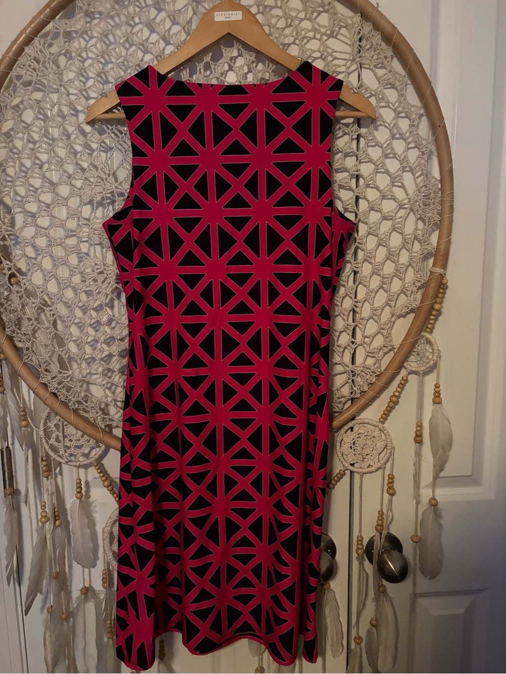 Jude Connally Black & Hot Pink Geometric Dress Size Medium A00405 - Picture 3 of 5